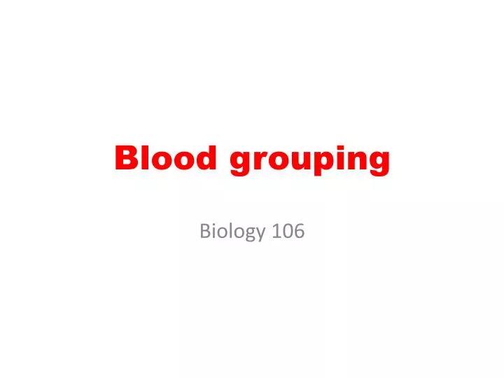 blood grouping