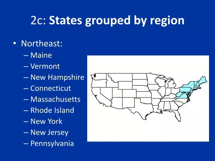 2c states grouped by region