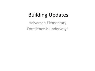 Building Updates