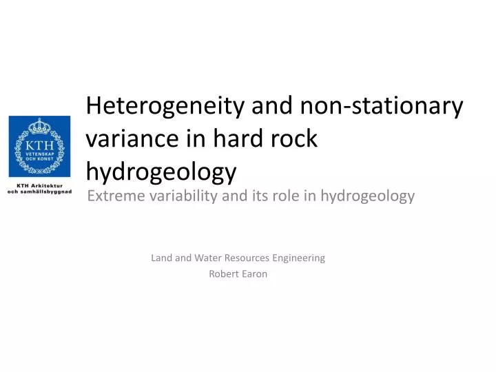 heterogeneity and non stationary variance in hard rock hydrogeology