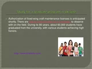 Study for a graduate program in Ukraine