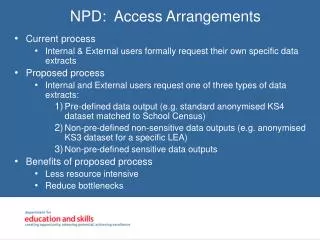 NPD: Access Arrangements