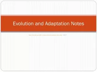 Evolution and Adaptation Notes