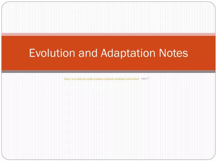 evolution and adaptation notes