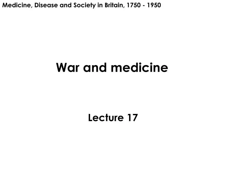 war and medicine