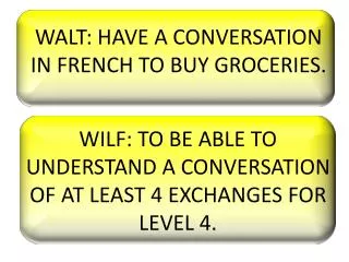 WALT: HAVE A CONVERSATION IN FRENCH TO BUY GROCERIES.
