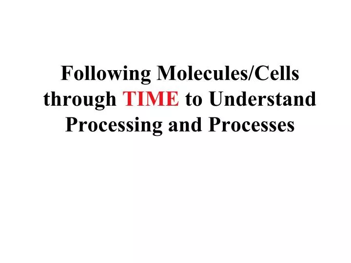 following molecules cells through time to understand processing and processes