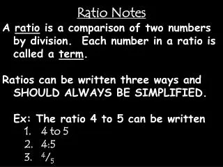 Ratio Notes
