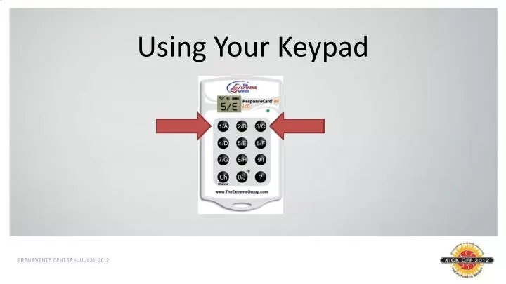 using your keypad