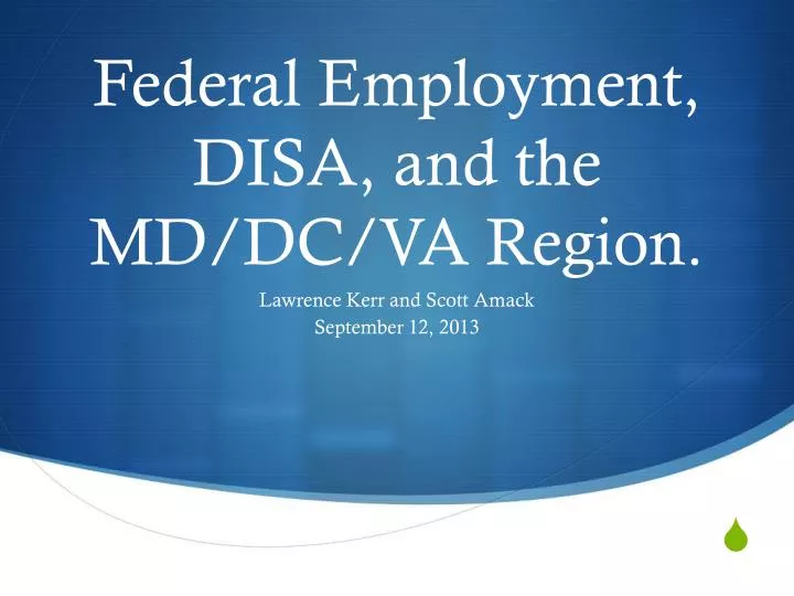 federal employment disa and the md dc va region