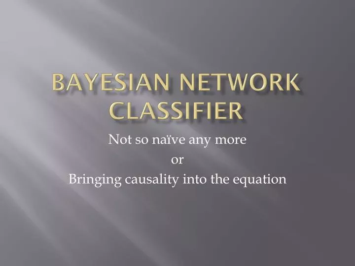bayesian network classifier