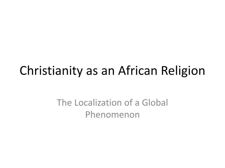 christianity as an african religion