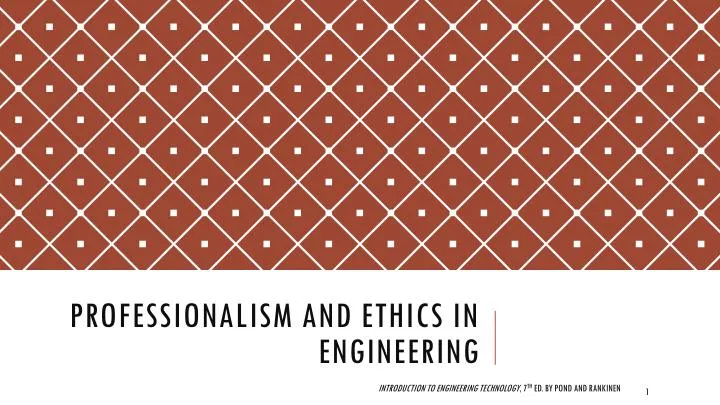 professionalism and ethics in engineering