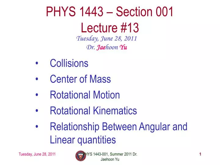 phys 1443 section 001 lecture 13