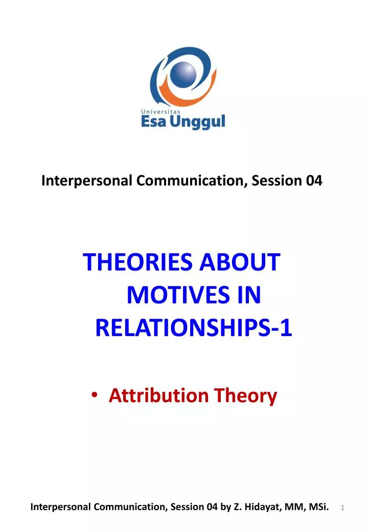 theories about motives in relationships 1