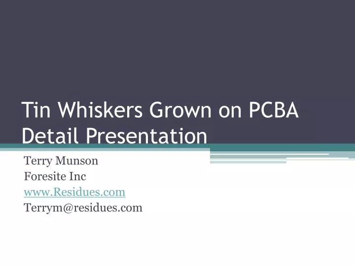 tin whiskers grown on pcba detail presentation