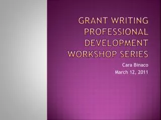 Grant writing professional development workshop series