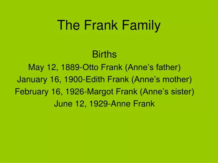 the frank family