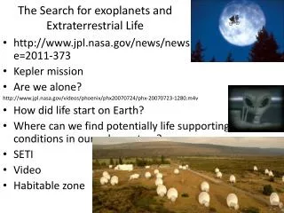 The Search for exoplanets and Extraterrestrial Life