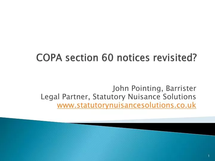 copa section 60 notices revisited