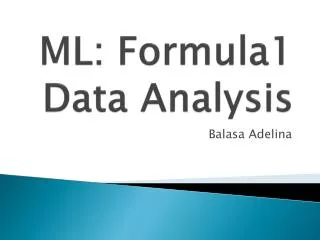 ML: Formula1 Data Analysis