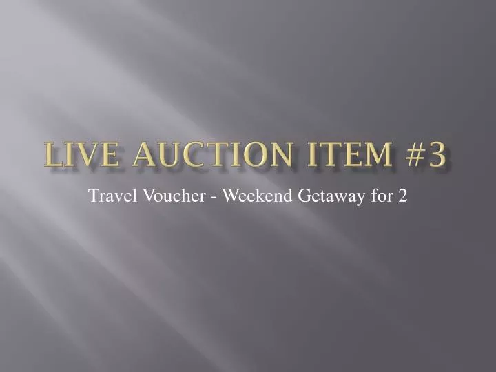 live auction item 3