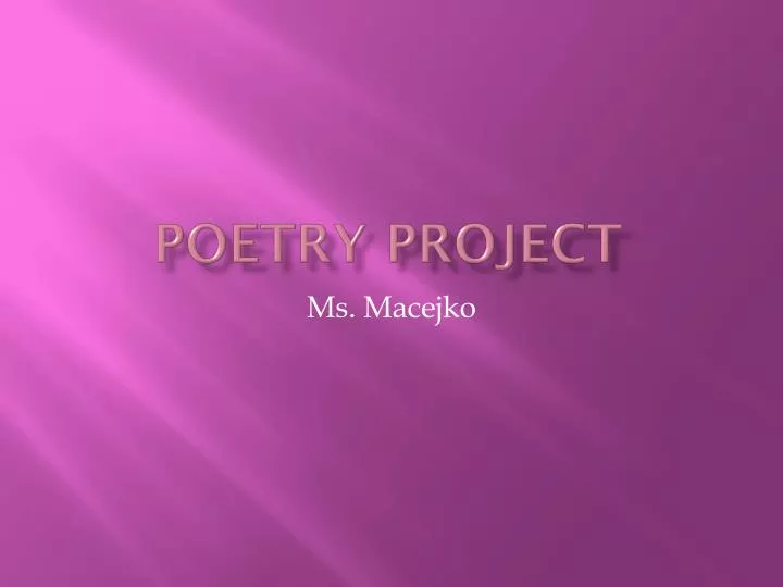 poetry project