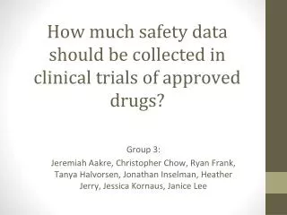 How much safety data should be collected in clinical trials of approved drugs?