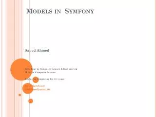 Models in Symfony