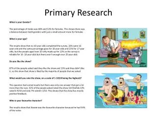 Primary Research