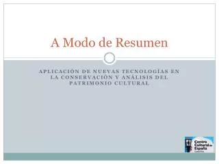 a modo de resumen