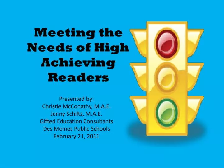 meeting the needs of high achieving readers