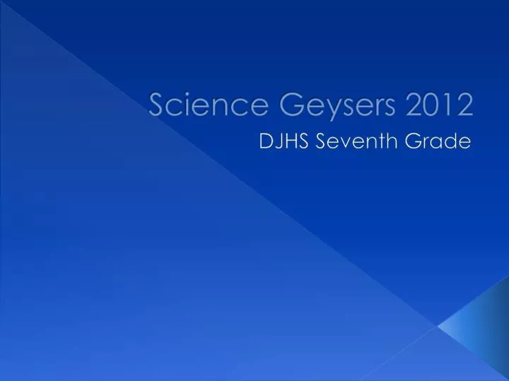 science geysers 2012