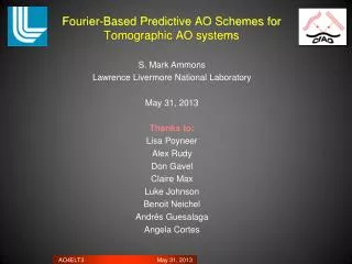 Fourier-Based Predictive AO Schemes for Tomographic AO systems