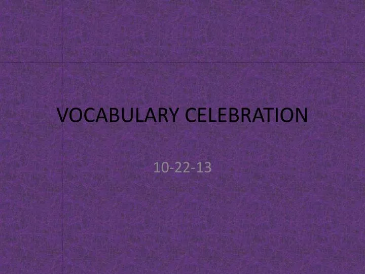 vocabulary celebration