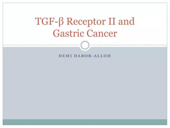 tgf receptor ii and gastric cancer