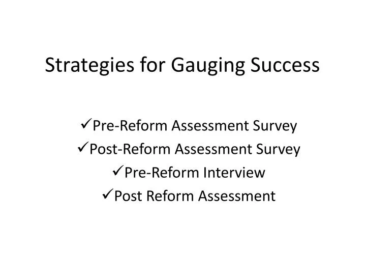 strategies for gauging s uccess