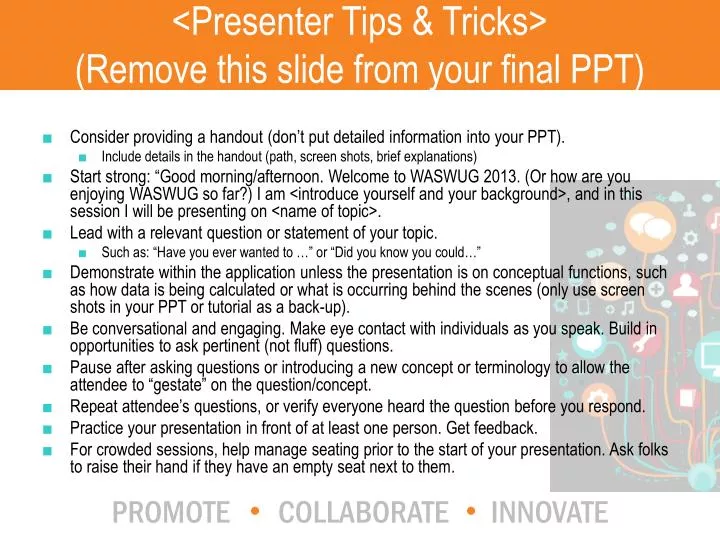 presenter tips tricks remove this slide from your final ppt