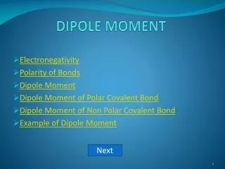 DIPOLE MOMENT