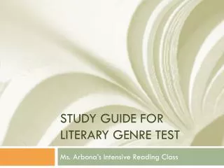 Study Guide for Literary Genre Test