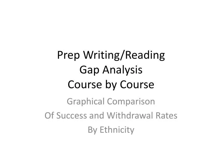prep writing reading gap analysis course by course