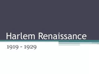 Harlem Renaissance