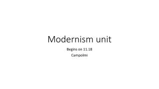 Modernism unit