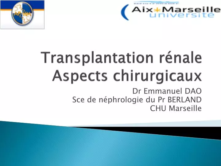 transplantation r nale aspects chirurgicaux