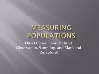 measuring populations