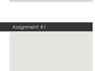 assignment 1