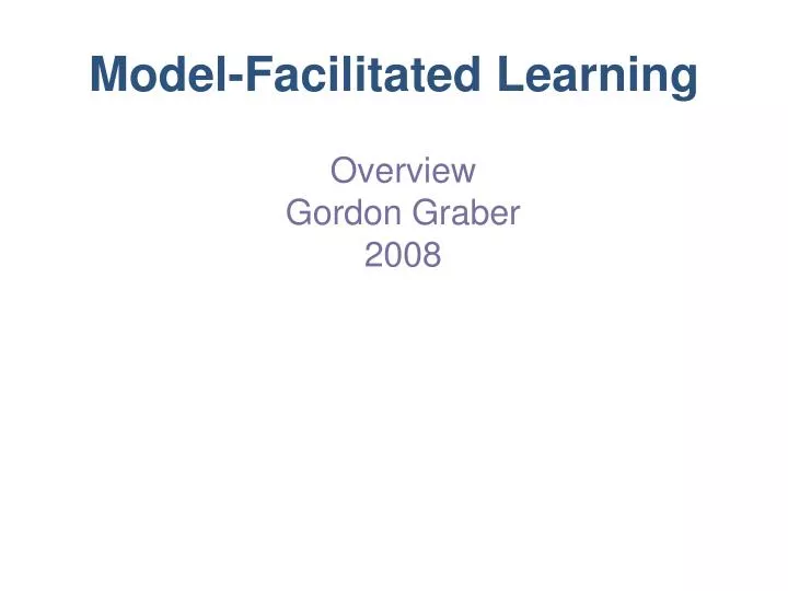 model facilitated learning