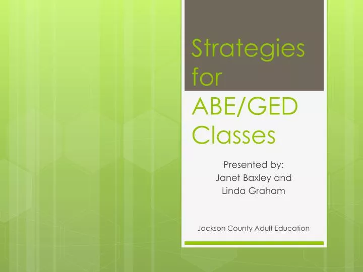 strategies for abe ged classes