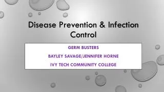 Disease Prevention &amp; Infection Control