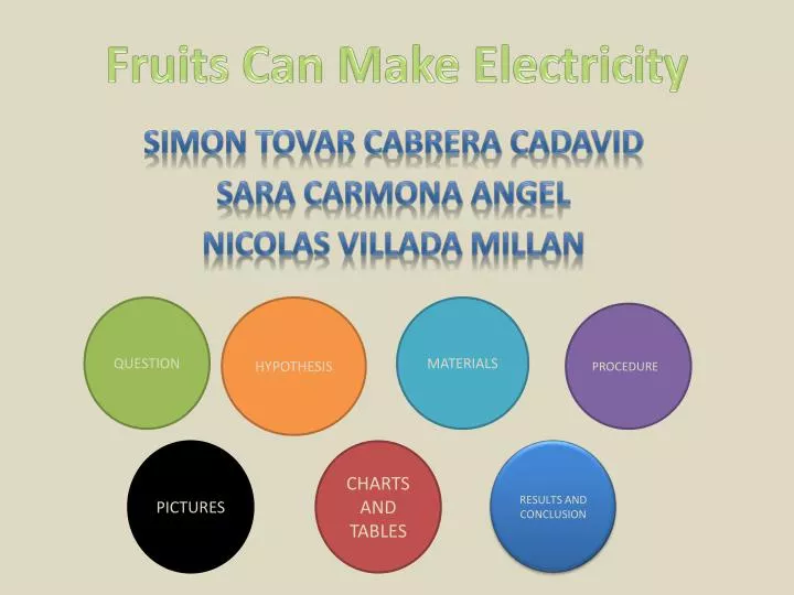 fruits can make electricity